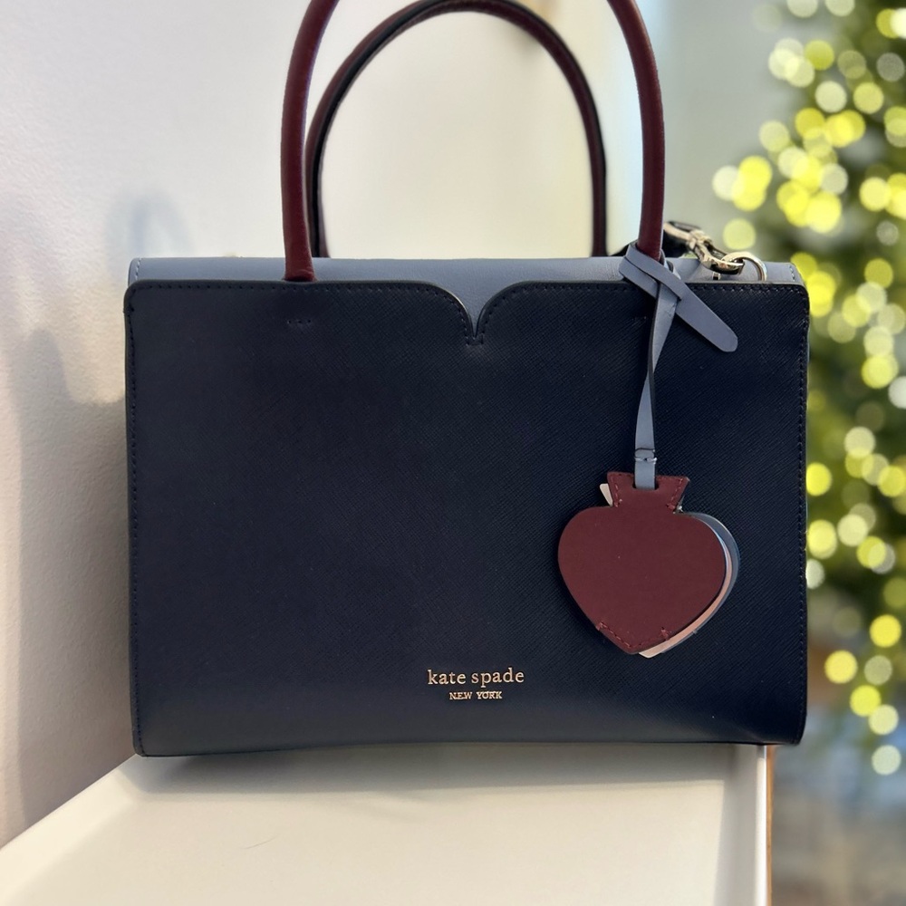 Kate Spade Medium Spencer Satchel bag in Nightcap with Follow Your Dreams Mirror